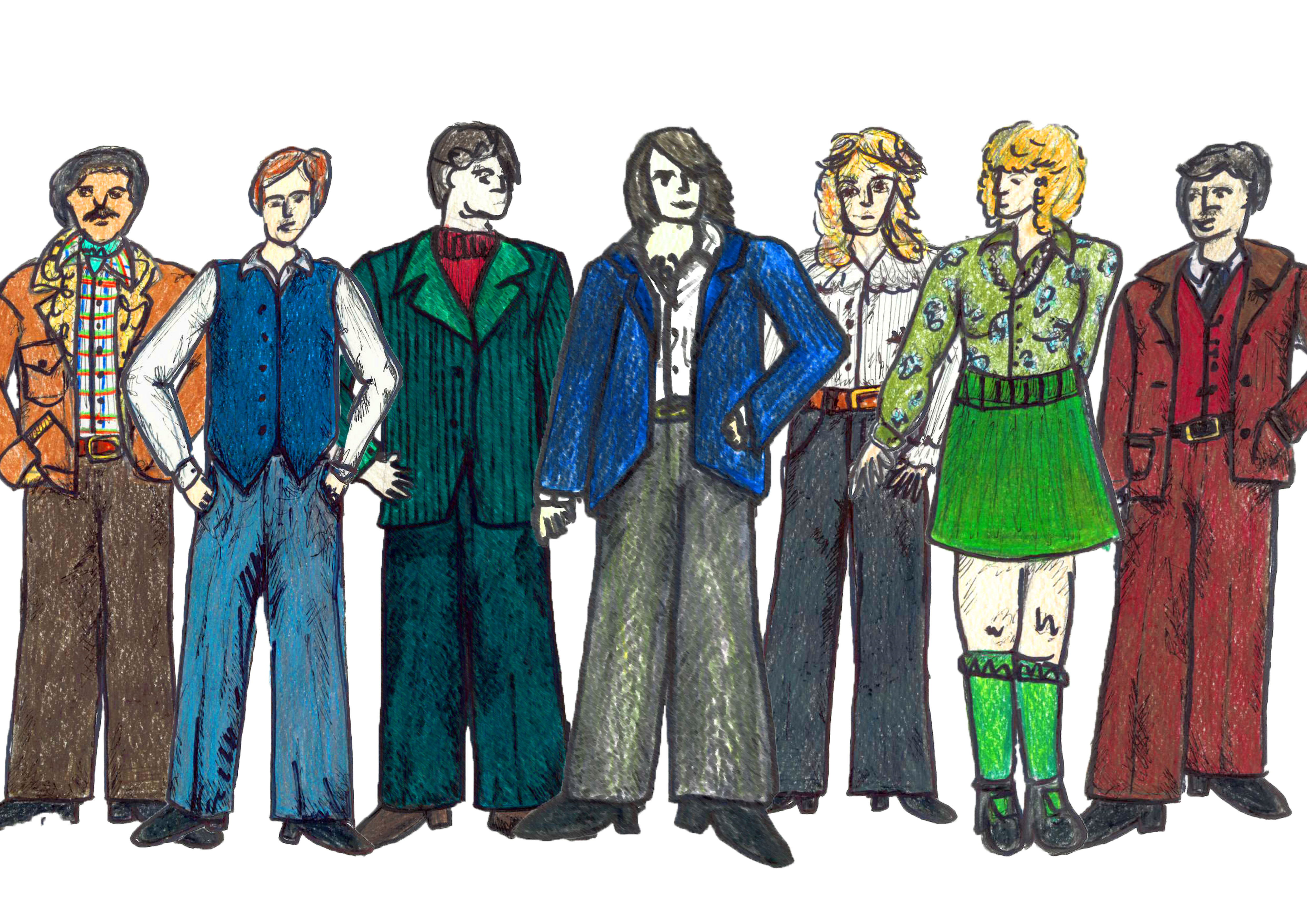 Hamlet character costume drawings – Sarah Hawksley